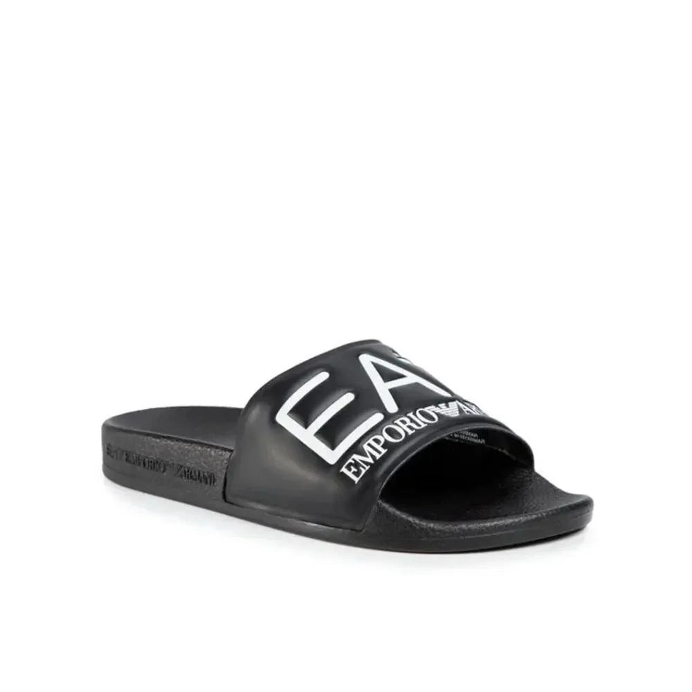 NEW EA7 Emporio Armani Mens Slide Sandals Black XCP001 XCC22 Size 11 / 44